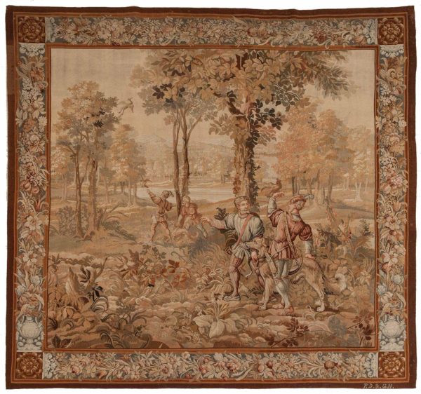Huntnig Scene French Tapestry  Tapestry at Essie Carpets, Mayfair London
