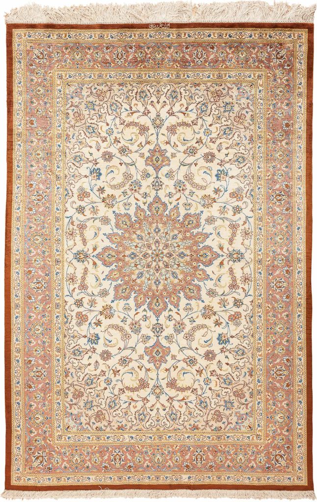 Very Fine Signed Persian Qum Rug at Essie Carpets, Mayfair London