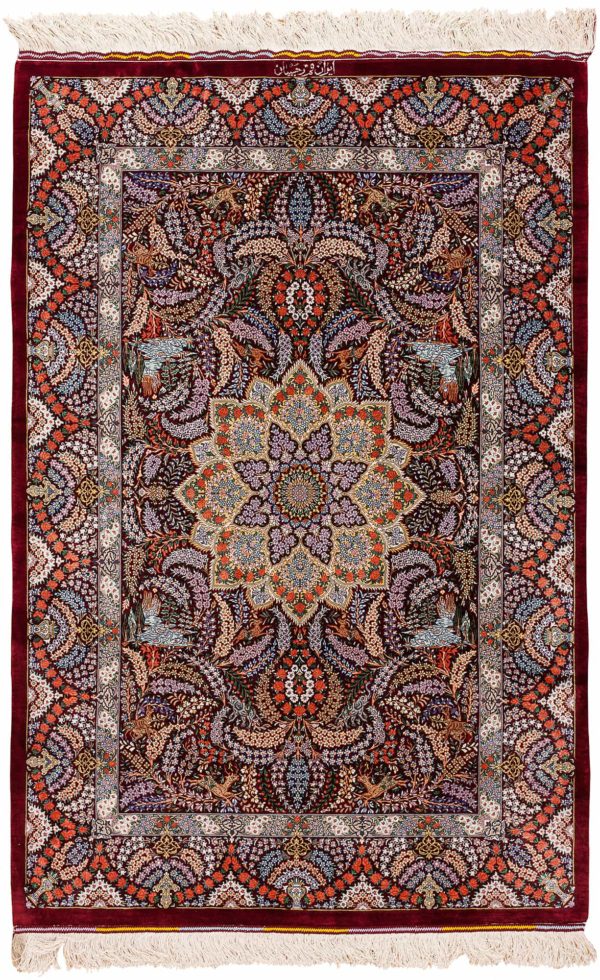 Signed Fine Persian Qum Rug at Essie Carpets, Mayfair London