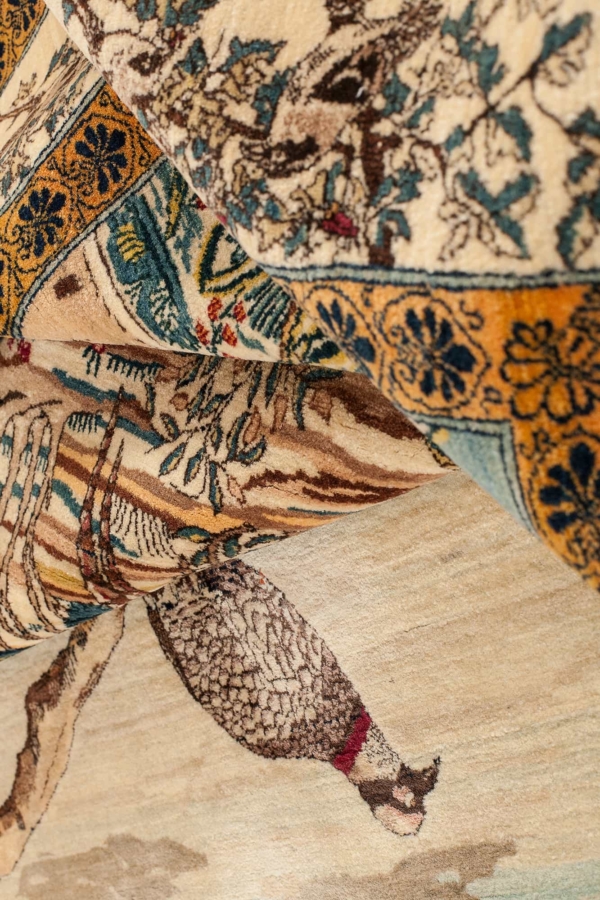 Persian Kerman Ravar Pictorial Rug at Essie Carpets, Mayfair London