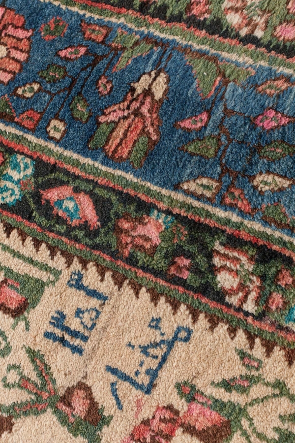 Old Signed Persian Afshar Gol Farangi Rug at Essie Carpets, Mayfair London