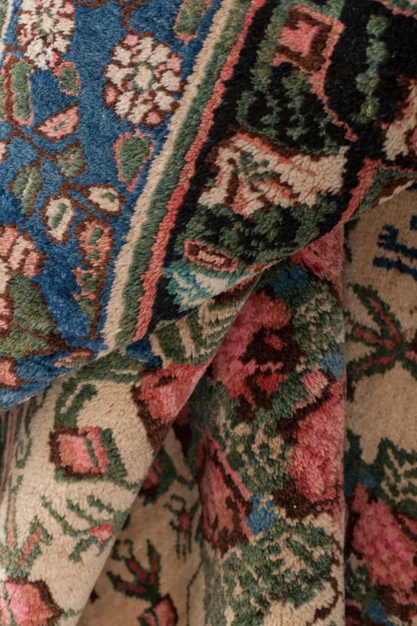 Old Signed Persian Afshar Gol Farangi Rug at Essie Carpets, Mayfair London