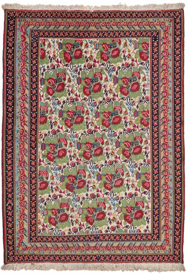 Persian Afshar Gol Farangi Rug at Essie Carpets, Mayfair London