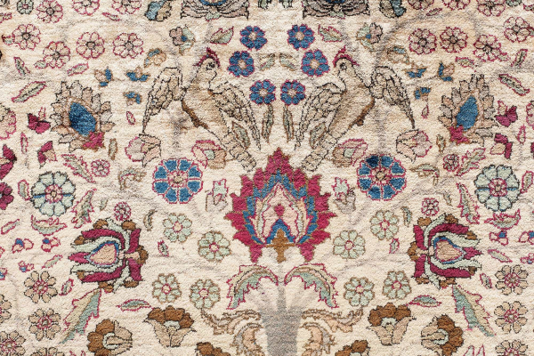 Antique Kashan Pure Silk Rug at Essie Carpets, Mayfair London