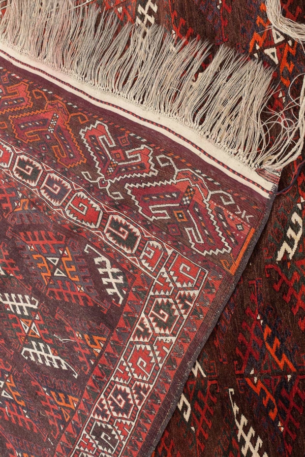 Very Old Yomut Turkmen Rug at Essie Carpets, Mayfair London