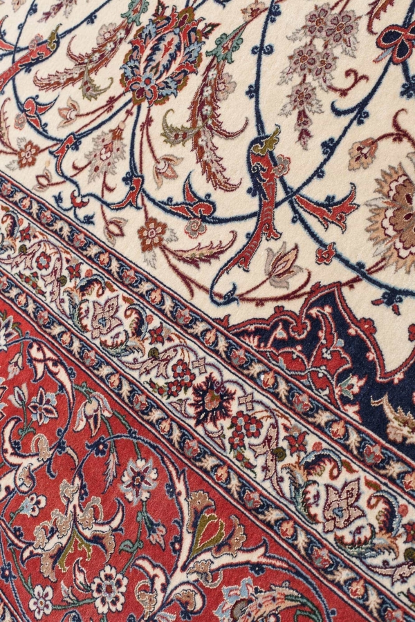 Very Fine Esfahan Signed Carpet at Essie Carpets, Mayfair London