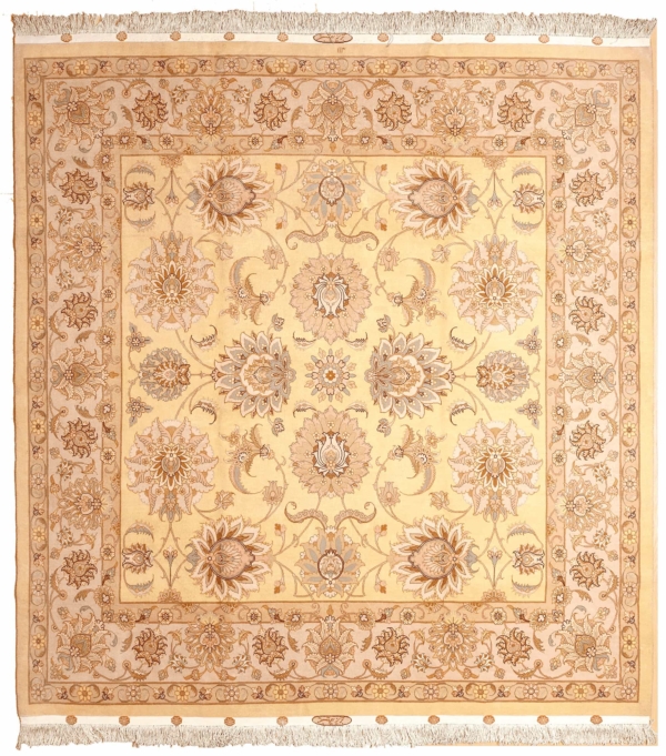 Very Fine  Square Tabriz Signed  Rug at Essie Carpets, Mayfair London