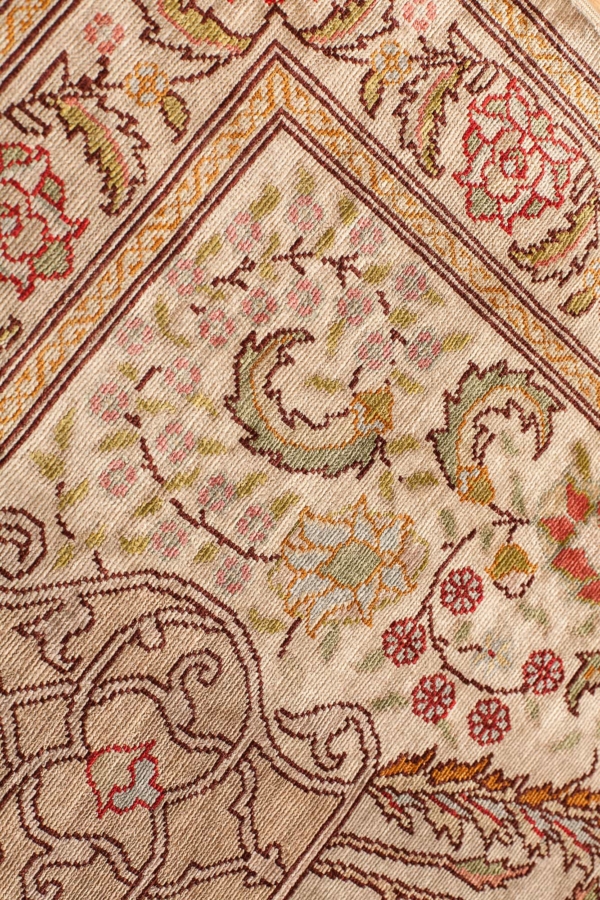 Pure Silk Signed Turkish Hereke Carpet at Essie Carpets, Mayfair London