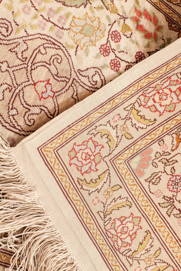 Pure Silk Signed Turkish Hereke Carpet at Essie Carpets, Mayfair London