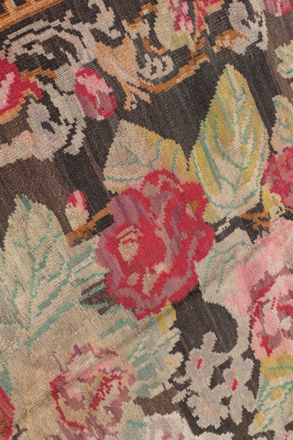 Old Russian Karabakh Kilim Gol Farangi Kilim at Essie Carpets, Mayfair London
