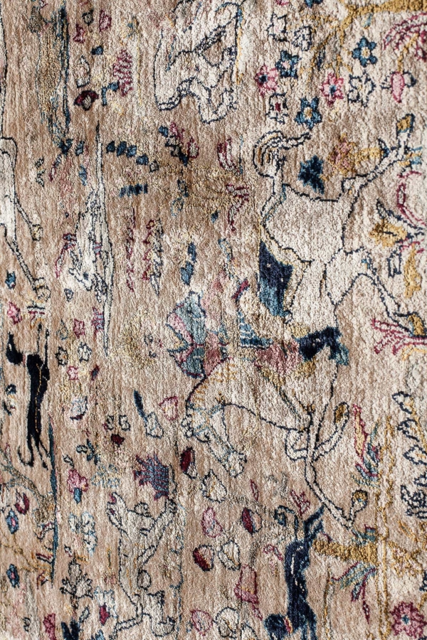 Extremely Fine, Persian Kashan, Hunters on Horses Rug at Essie Carpets, Mayfair London