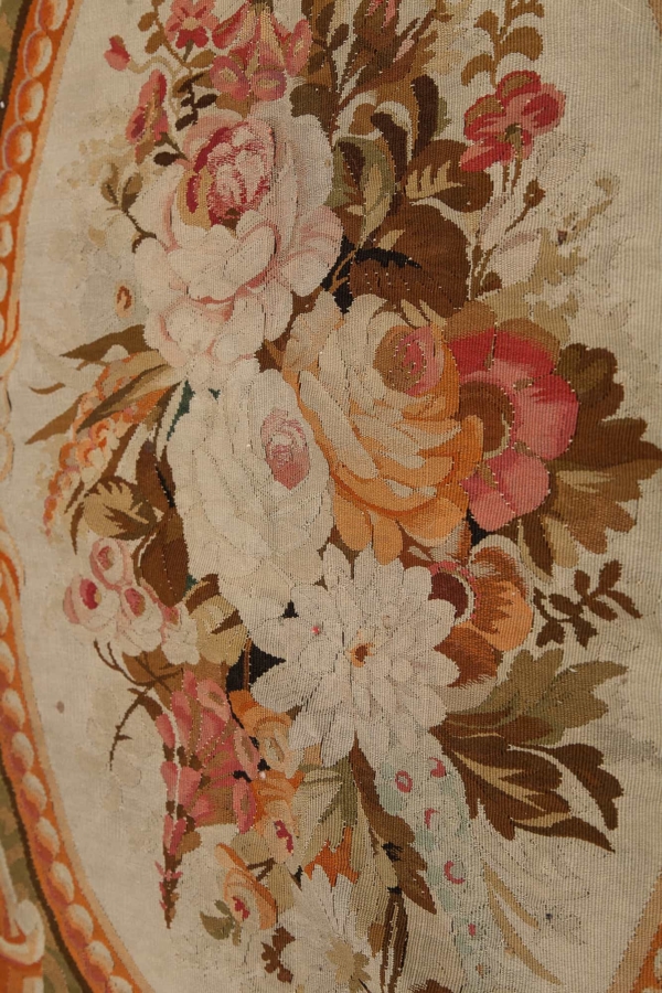 Antique Square French Aubusson Tapestry at Essie Carpets, Mayfair London