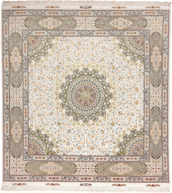 Fine Signed Square Persian Tabriz Rug at Essie Carpets, Mayfair London