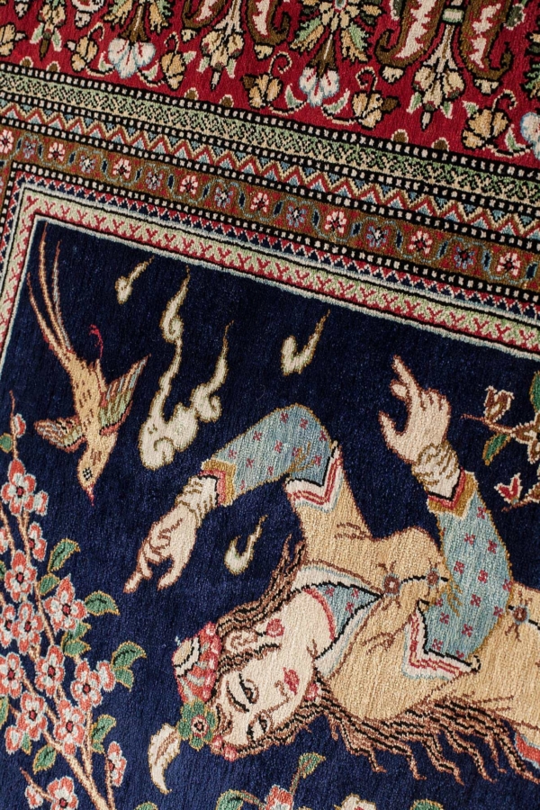 Dancing Girls, Fine Persian Qum Signed Rug at Essie Carpets, Mayfair London