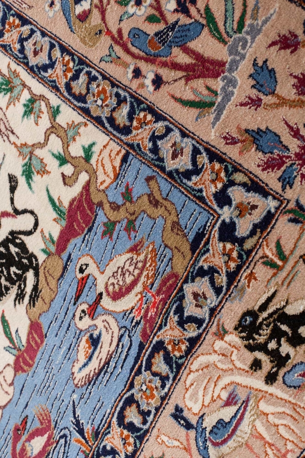Persian Esfahan Men on Horses, Animals Rug at Essie Carpets, Mayfair London