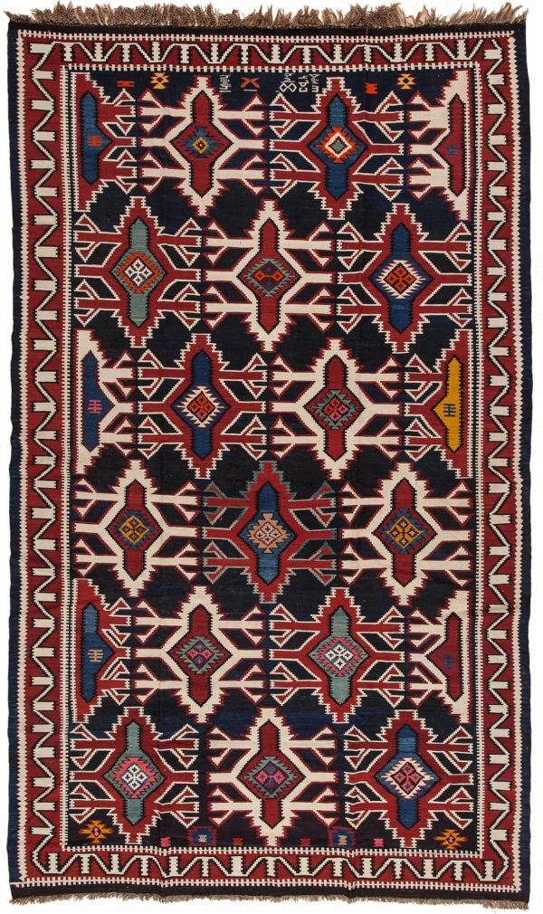 Fine Caucasian Shirvan Kilim - Inscribed at Essie Carpets, Mayfair London