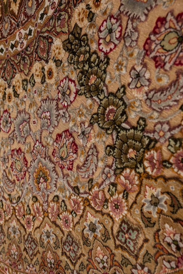 Unique and Embossed, Very Fine,Signed  Circular Persian Tabriz Rug at Essie Carpets, Mayfair London