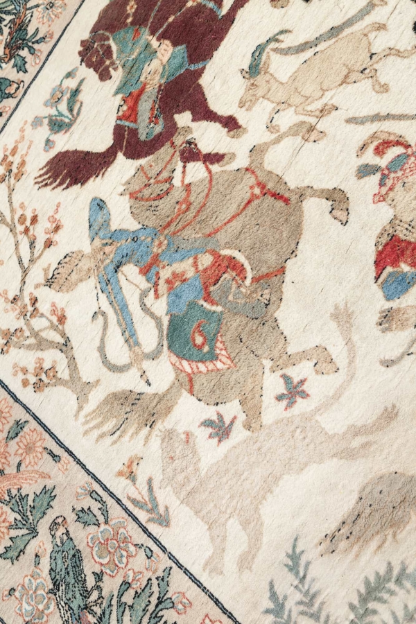 Fine Indian Hunters on Horses,  Rug at Essie Carpets, Mayfair London