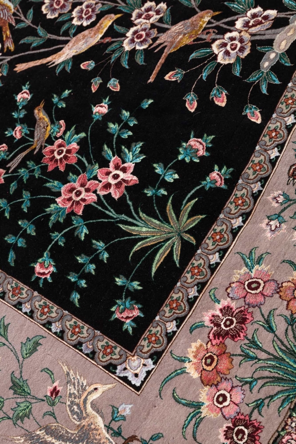 Extremely Fine 'Gol Bolbol' Persian Tabriz Rug at Essie Carpets, Mayfair London