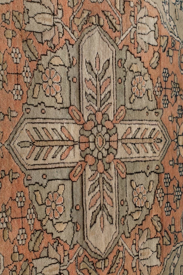 Antique Kashan Mohtasham Rug at Essie Carpets, Mayfair London