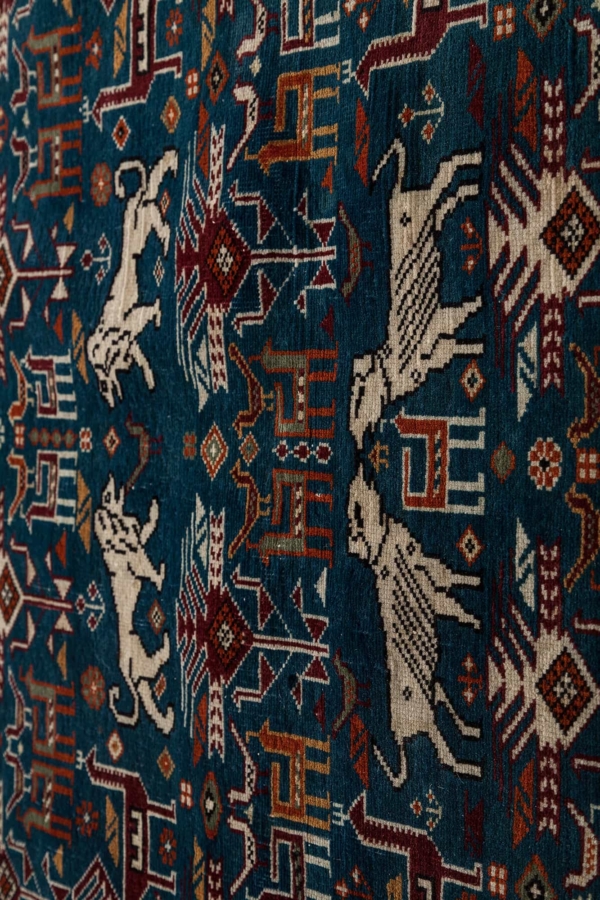 Unusual Caucasian Shirvan Pictorial Rug - Old at Essie Carpets, Mayfair London