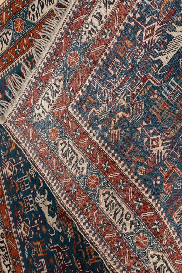 Unusual Caucasian Shirvan Pictorial Rug - Old at Essie Carpets, Mayfair London