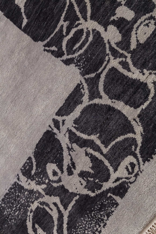 Mickey Character in Border on Plain Grey Field Rug at Essie Carpets, Mayfair London