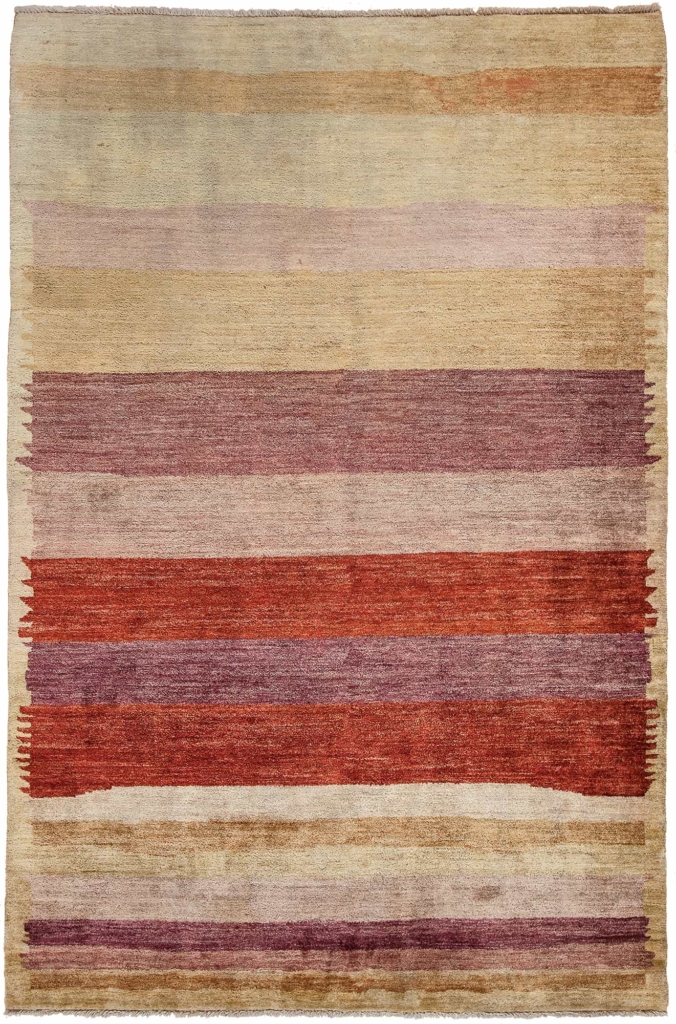 Modern stripe Afghan  Rug at Essie Carpets, Mayfair London