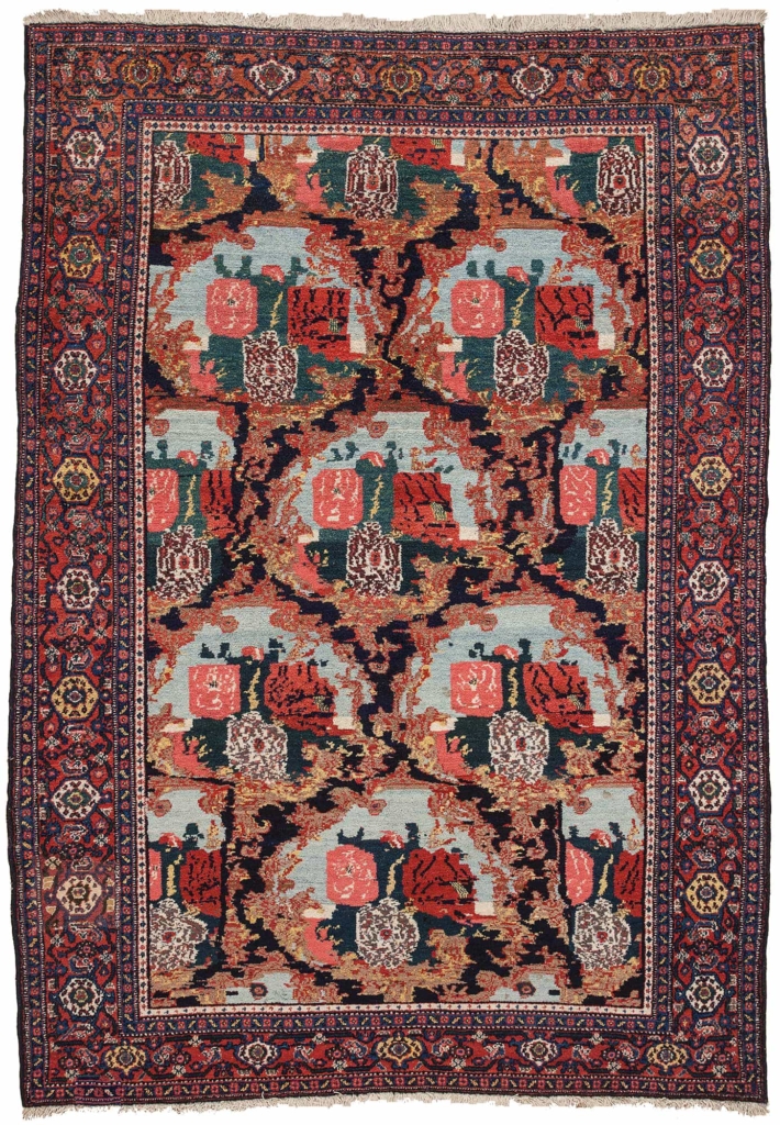 Persian Senneh Gol Farangi Rug at Essie Carpets, Mayfair London