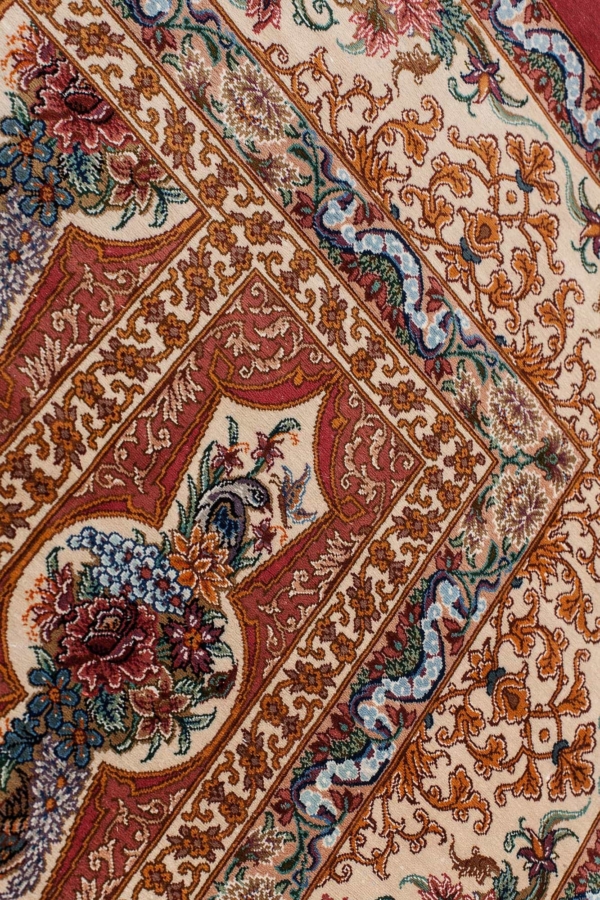 Extremely Fine and Rare Persian Qum Rug at Essie Carpets, Mayfair London