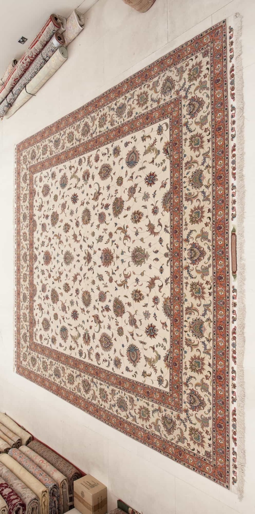 Square Fine, Signed Persian Tabriz Carpet at Essie Carpets, Mayfair London
