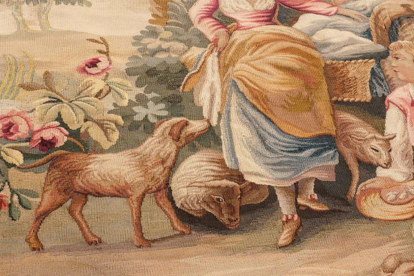 Antique French Aubusson  Tapestry at Essie Carpets, Mayfair London