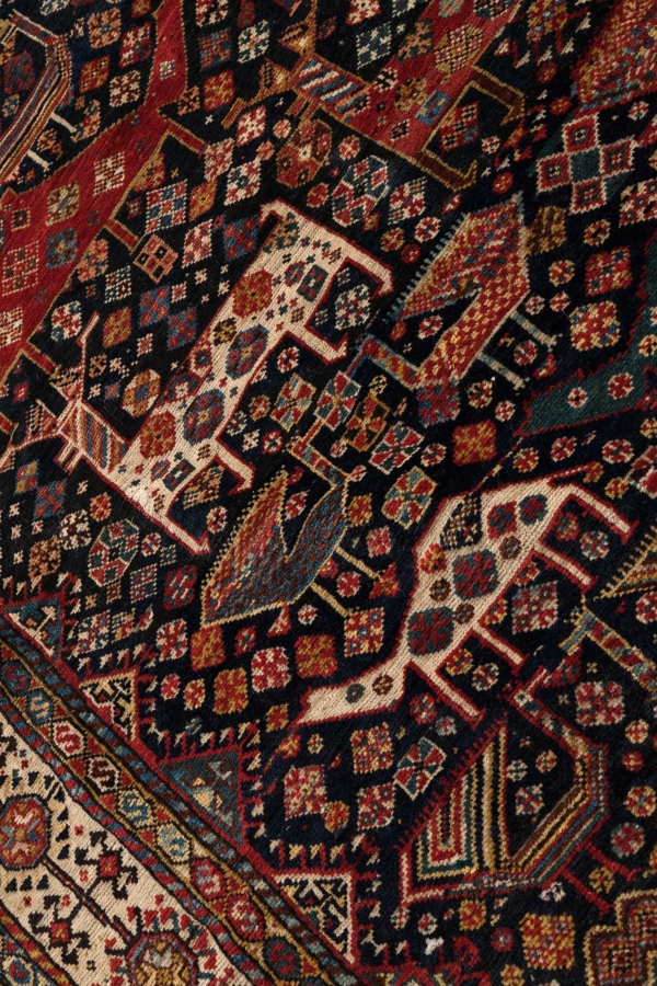Unique and Rare Antique Persian Qashqai Rug at Essie Carpets, Mayfair London