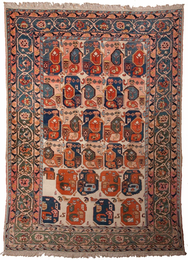 Unique Persian Heriz Carpet Boteh Paisley Design