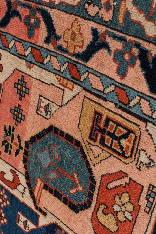 Unique Persian Heriz Carpet Boteh Paisley Design