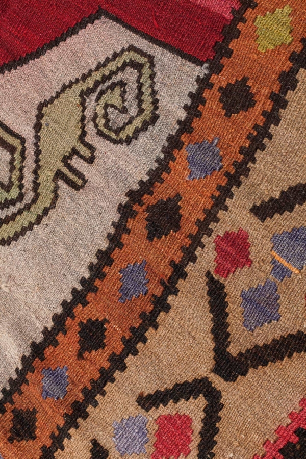 Unusual Caucasian Karabakh Kilim at Essie Carpets, Mayfair London