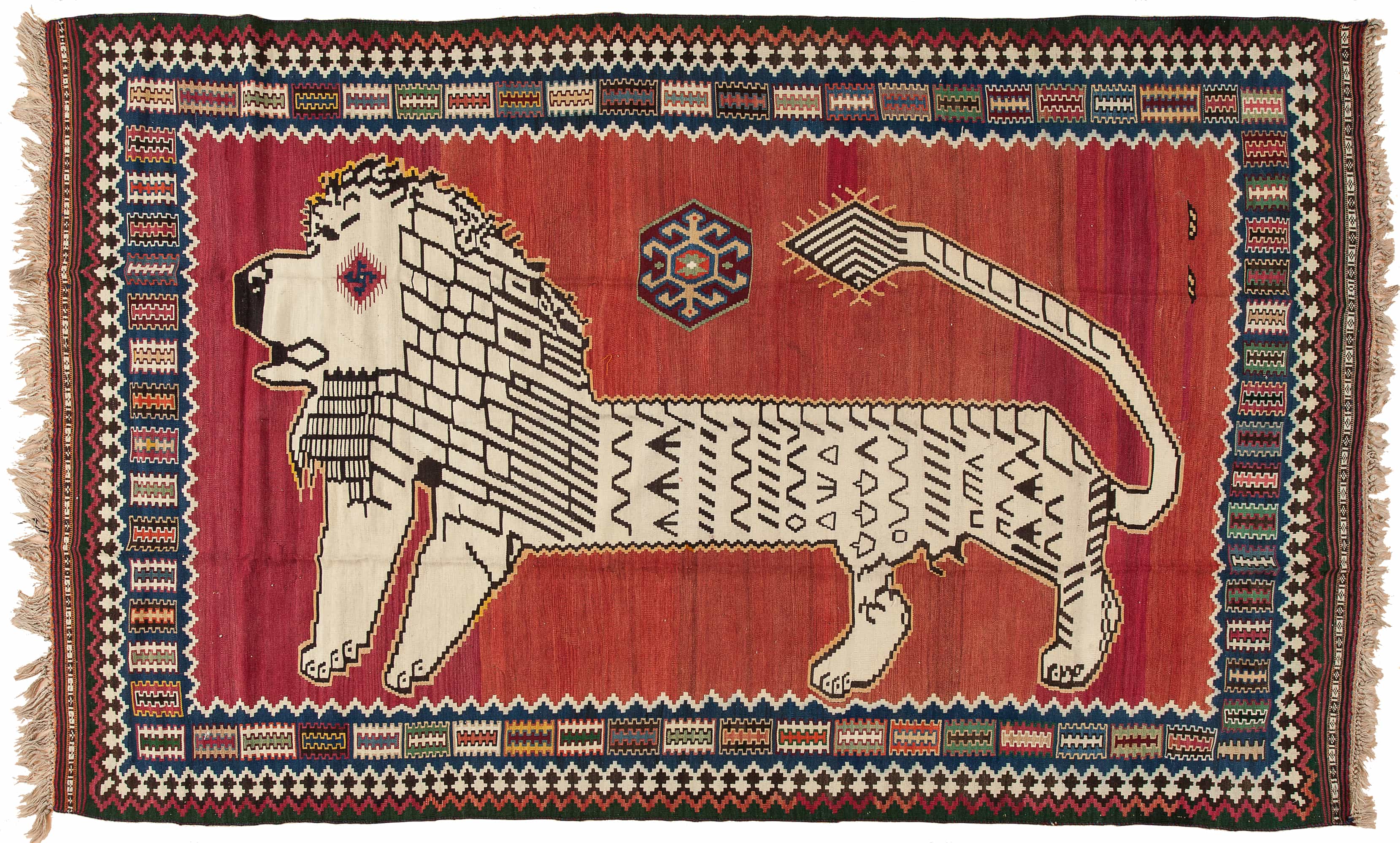 Persian Qashqai Lion Kilim