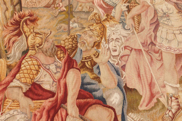 Achilles' Antique French Aubusson  Tapestry at Essie Carpets, Mayfair London