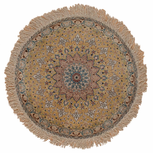Fine Round Persian Nain Carpet at Essie Carpets, Mayfair London