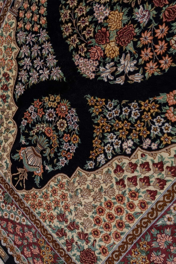 Beautiful and Unusual Persian Qum Rug at Essie Carpets, Mayfair London