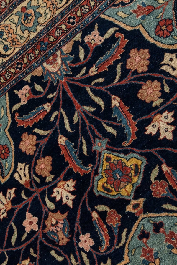 Antique, Square Persian Saruk Rug at Essie Carpets, Mayfair London
