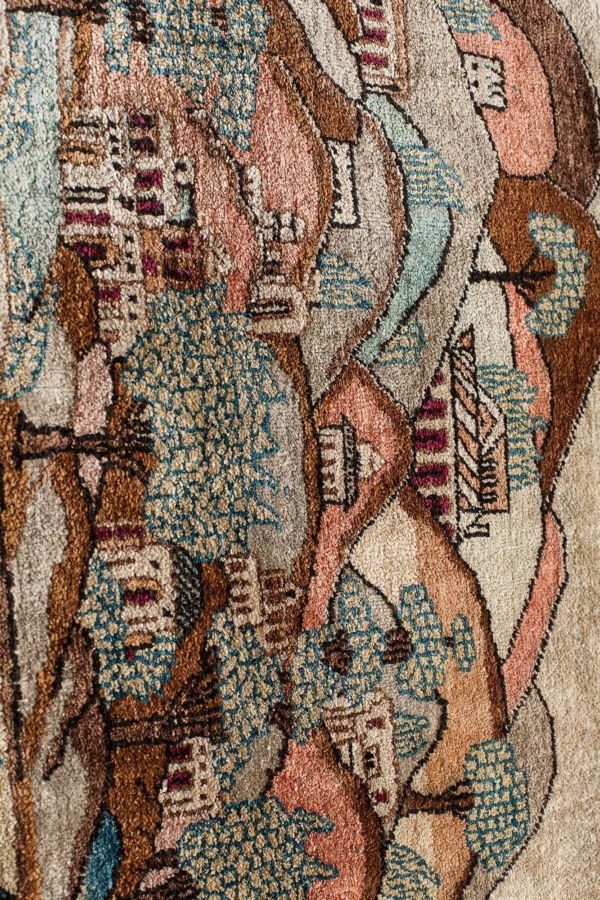 Persian Pictorial Kashan Rug at Essie Carpets, Mayfair London