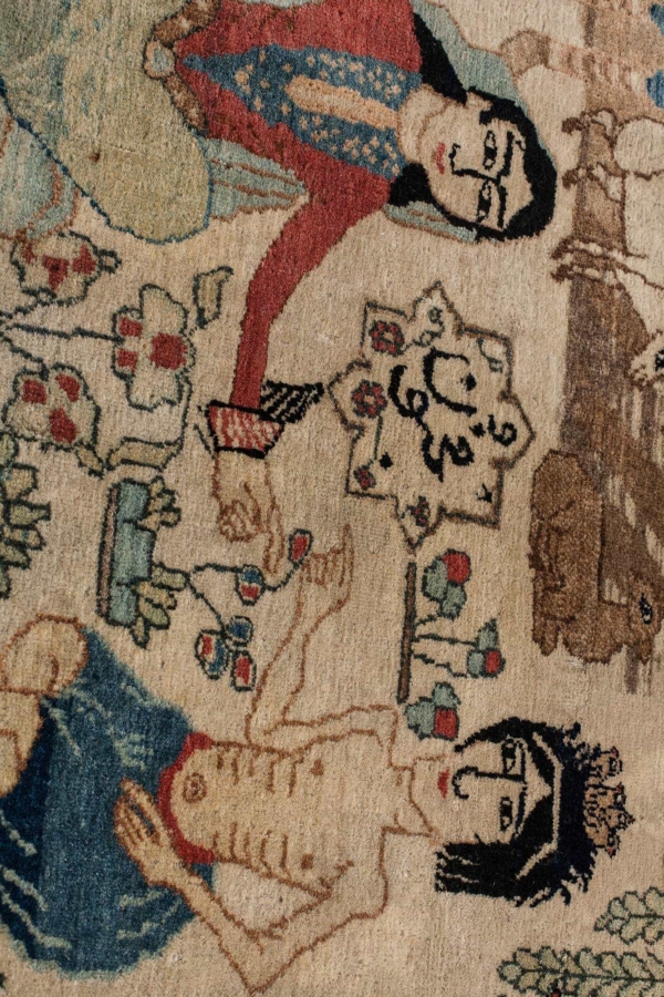 Persian Esfahan Pictorial Rug at Essie Carpets, Mayfair London