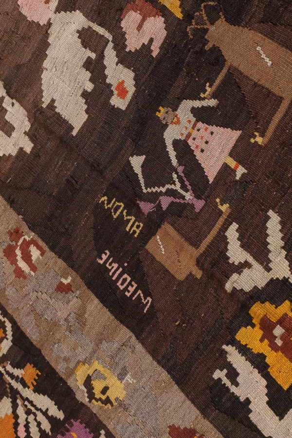 Signed Gol Farangi Kilim at Essie Carpets, Mayfair London