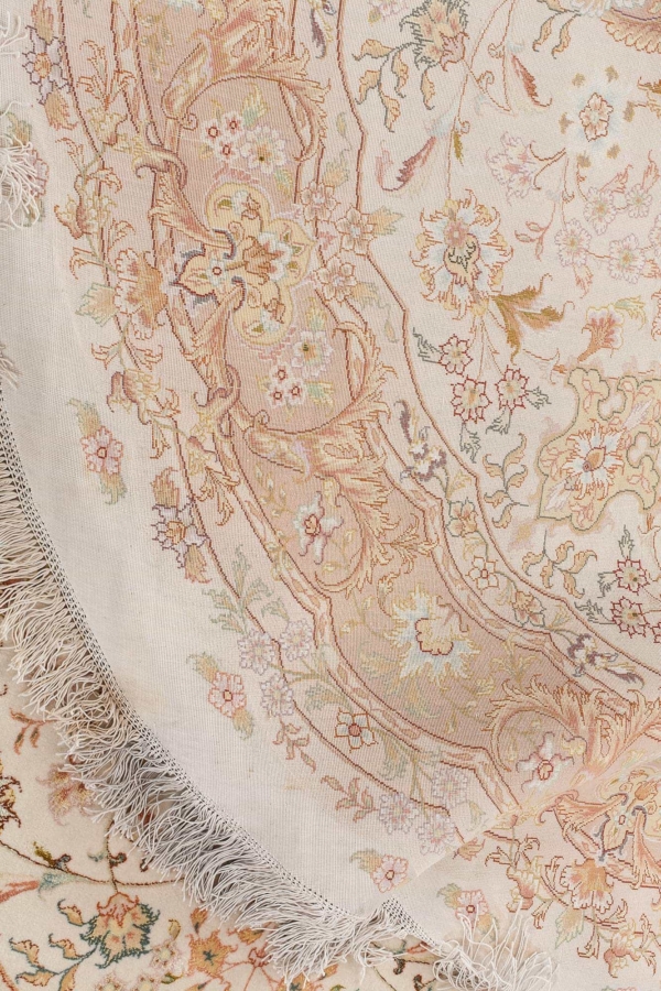 Round Fine Persian Tabriz Rug at Essie Carpets, Mayfair London