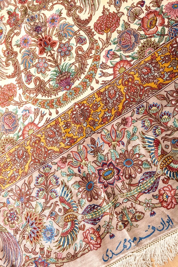 Extremely Fine Persian Qum Carpet at Essie Carpets, Mayfair London