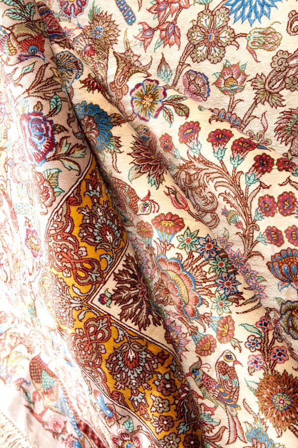 Extremely Fine Persian Qum Carpet at Essie Carpets, Mayfair London