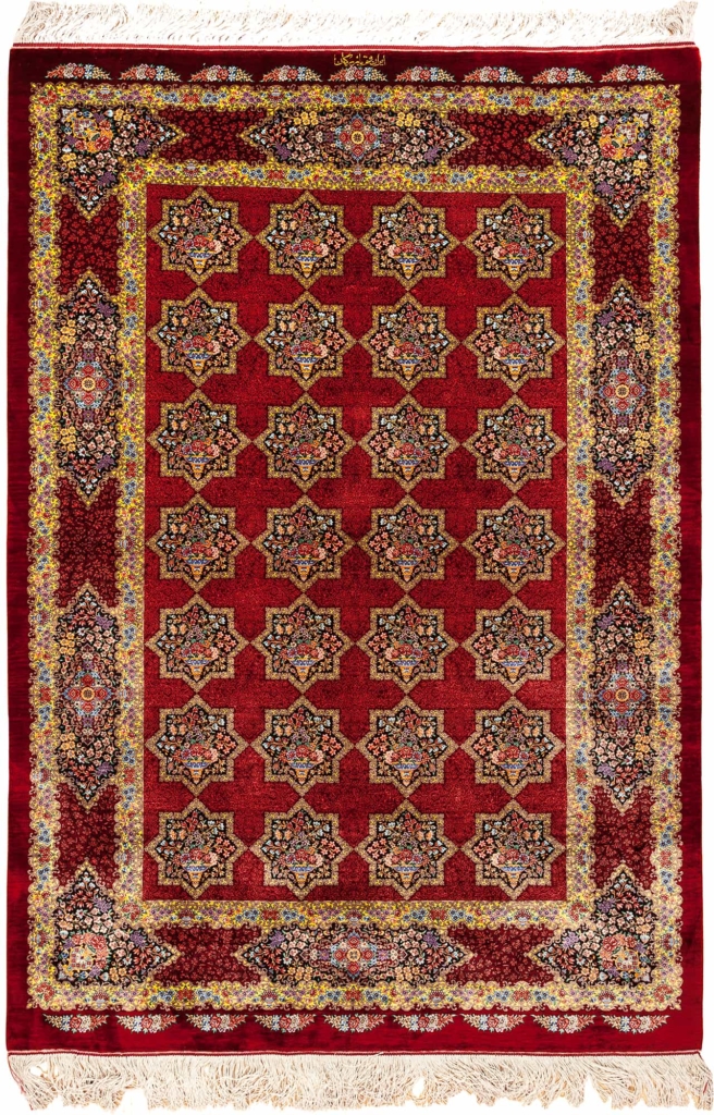Extremely Fine Unique Signed  Persian Qum  Rug at Essie Carpets, Mayfair London
