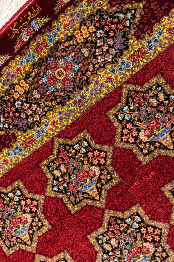 Extremely Fine Unique Signed  Persian Qum  Rug at Essie Carpets, Mayfair London