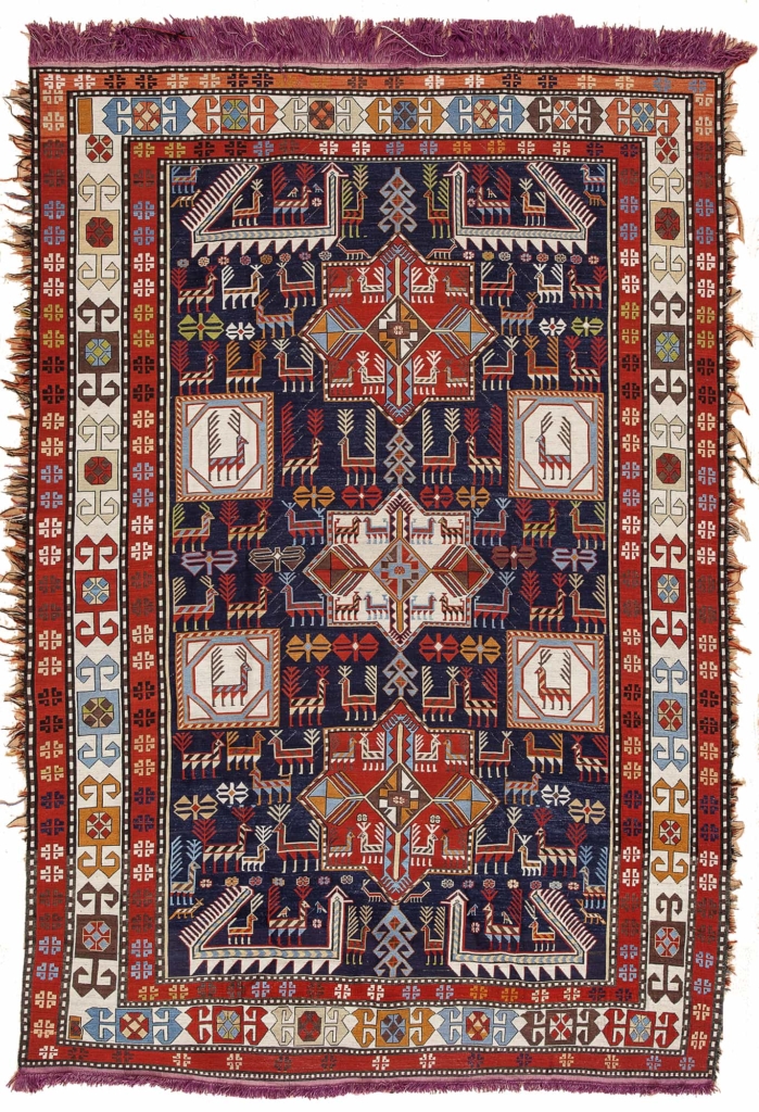 Russian Silk Shirvan  Kilim at Essie Carpets, Mayfair London